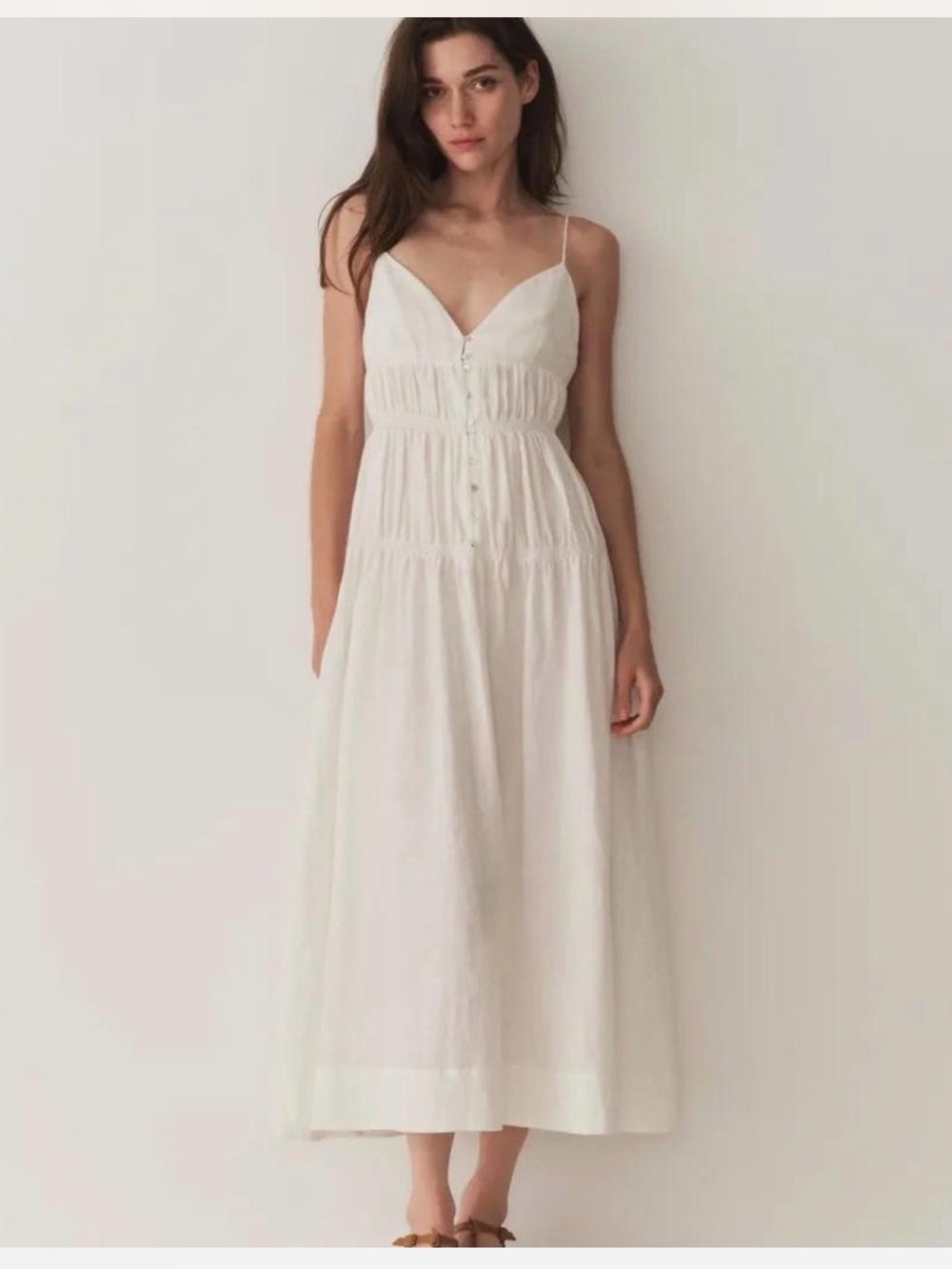 DOEN Irina White Linen Maxi Dress